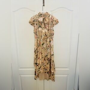 alice + olivia Floral High Low Dress (Pink; Size 2)